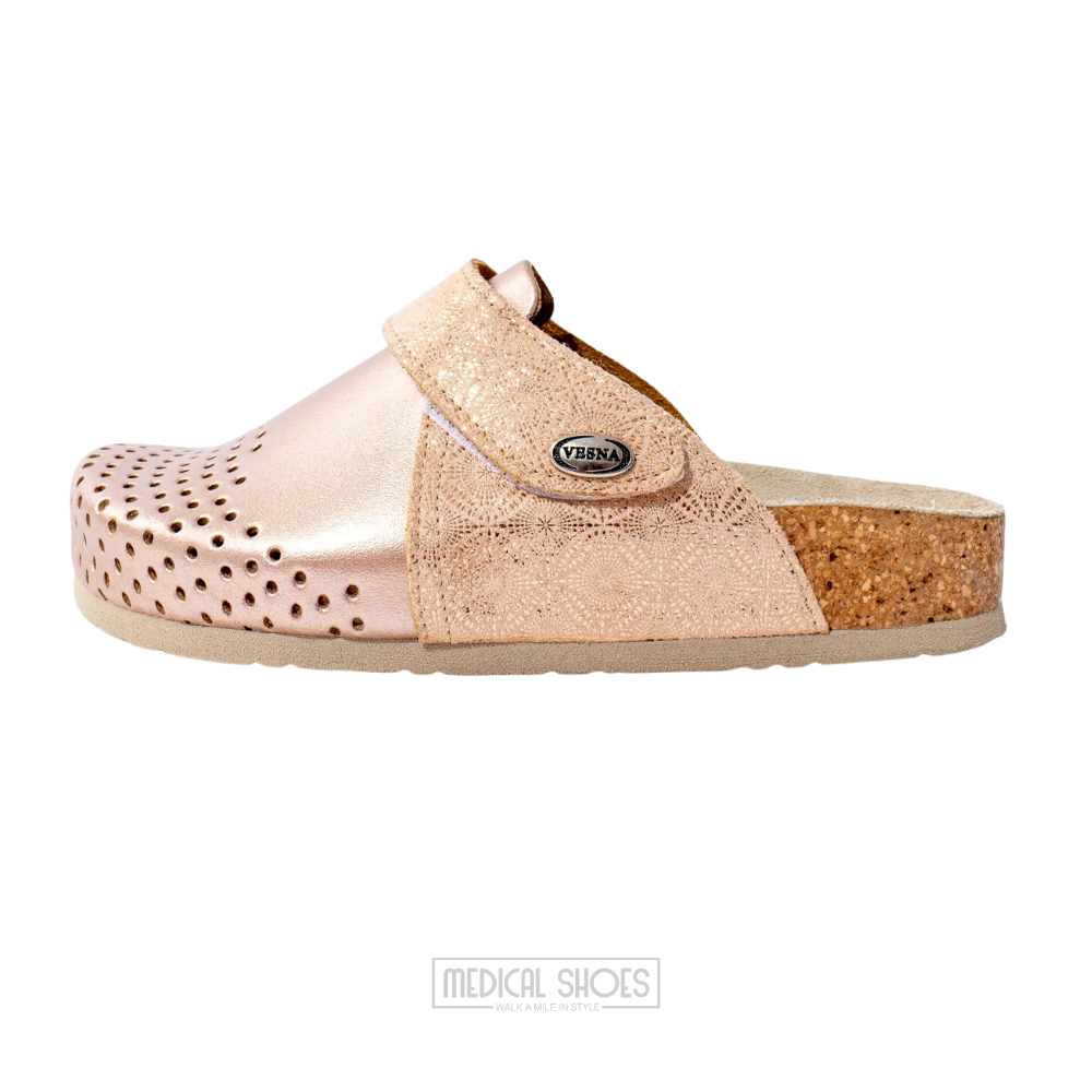 Free-step Komfort klompa LUX Metal Roze