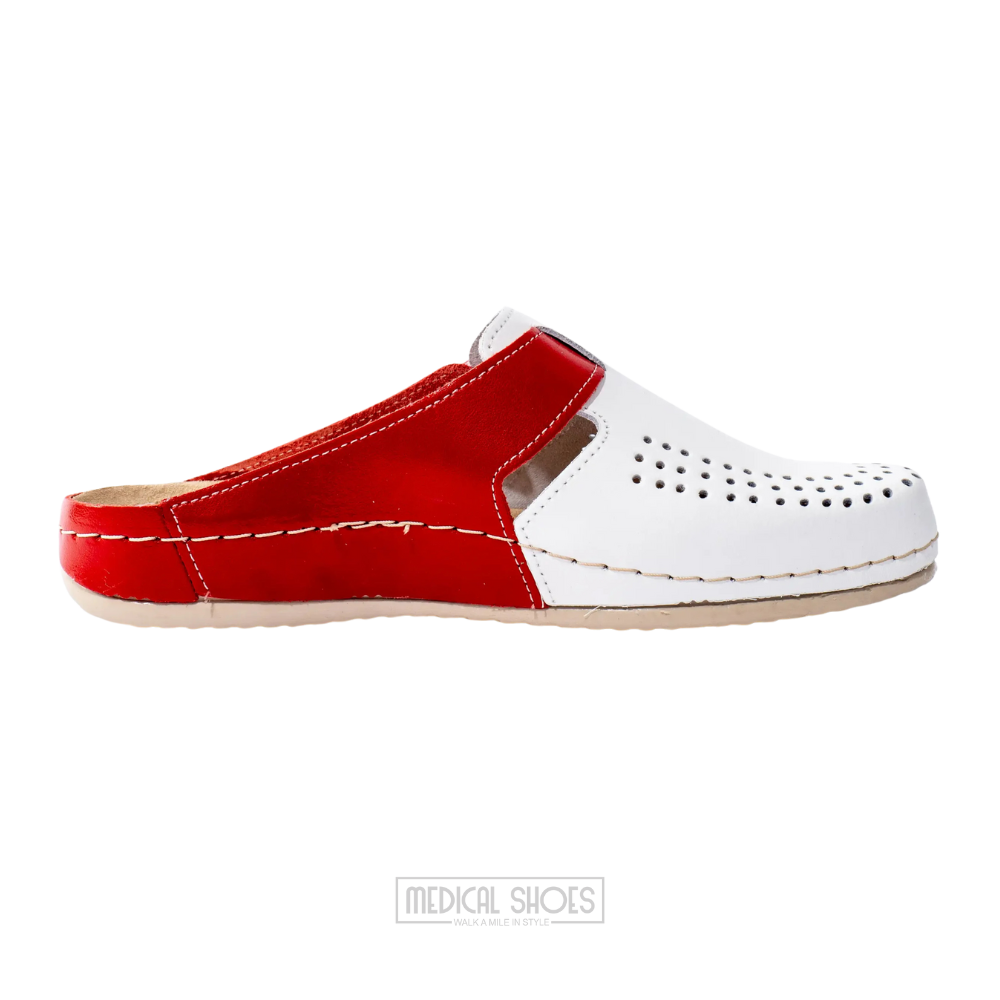 Free-step massage gel klompe Bijelo Crvene 3